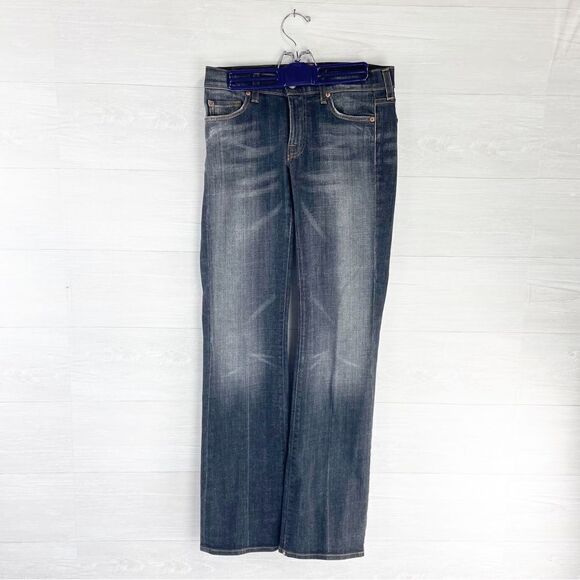 7 For All Mankind Dark Wash Mid Rise Bootcut Jeans - Picture 2 of 11